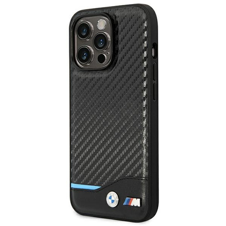 BMW ETUI LEATHER CARBON DO IPHONE 14 PRO 6.1 OCHRONNE HARDCASE DESIGN