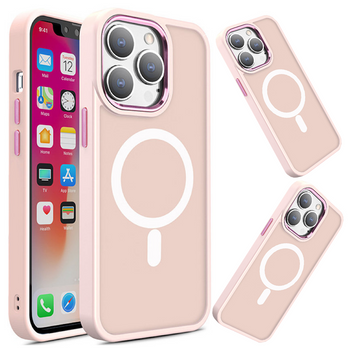 Magnetyczne etui z MagSafe Color Matte Case do iPhone 15 Pro - różowe