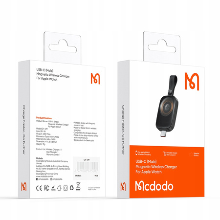 MCDODO ŁADOWARKA INDUKCYJNA ZEGARKA USB-C DO APPLE WATCH 8 9 SE ULTRA PASEK