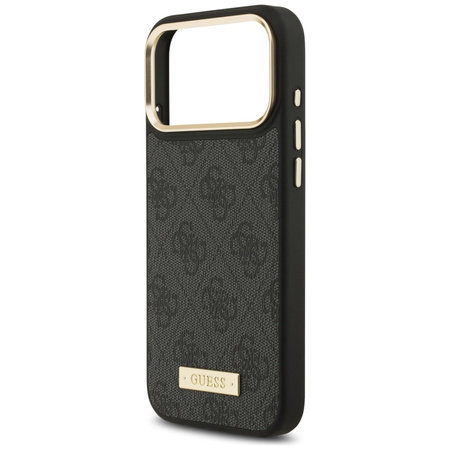 Etui Guess 4G Logo Plate MagSafe do iPhone 17 Pro Max czarny