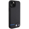 Etui BMW Leather Carbon na iPhone 15 Plus - czarne
