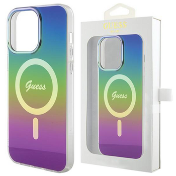 Etui Guess IML Iridescent MagSafe na iPhone 15 Pro - czarne