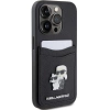 Etui Karl Lagerfeld Saffiano Cardslot Karl&Choupette Metal Pin do iPhone 15 Pro - czarne