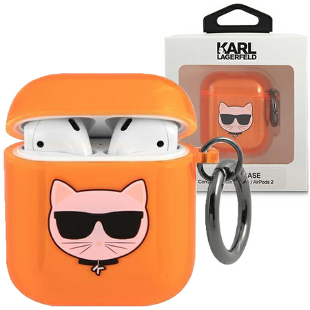 Karl Lagerfeld KLA2UCHFO AirPods cover pomarańczowy/orange Choupette