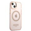 Guess GUHMP13MHTCMP iPhone 13 6,1" różowy/pink hard case Gold Outline Translucent MagSafe