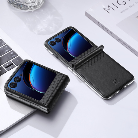 Skórzane etui z portfelem do Motorola Razr 40 Ultra Dux Ducis Bril - czarne