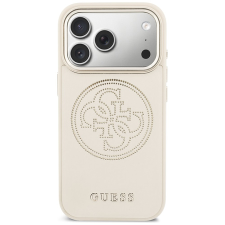 Etui Guess Perforated 4G MagSafe do iPhone 17 Pro beżowy