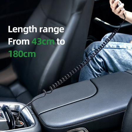 MCDODO KABEL USB-C SPIRALNY SPRĘŻYNOWY SZYBKIE ŁADOWANIE USB TYP C LED 2M