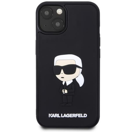 Etui Karl Lagerfeld KLHCP14S3DRKINK na iPhone 14 - czarne Rubber Ikonik 3D