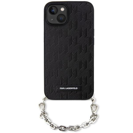 Etui Karl Lagerfeld Saffiano Monogram Chain KLHCP14SSACKLHPK na iPhone 14 - czarne