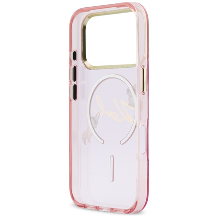 Etui Karl Lagerfeld IML Choupettes Karl Script Logo MagSafe do iPhone 17 Pro różowy