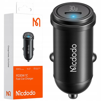 MCDODO MOCNA SZYBKA £ADOWARKA SAMOCHODOWA DO TELEFONU MA£A USB-C 30W LED