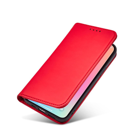 Magnet Card Case etui do iPhone 13 pokrowiec portfel na karty kartę podstawka czerwony