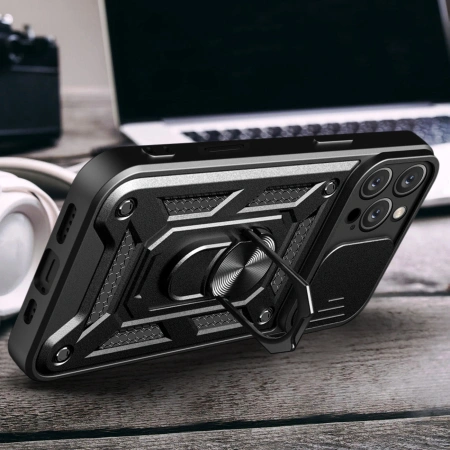 HURTEL ETUI CAMSHIELD DO IPHONE 16 PRO Z PODSTAWKĄ I OCHRONĄ NA APARAT
