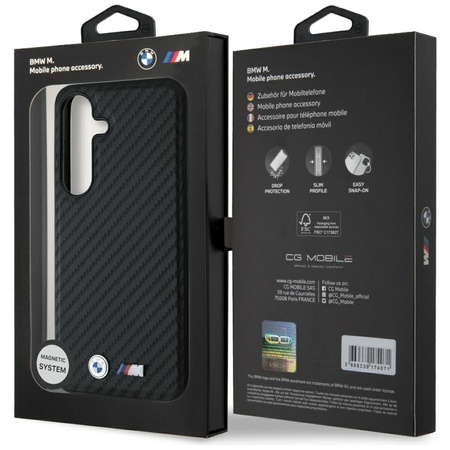 BMW ETUI LEATHER DO MAGSAFE DO SAMSUNG GALAXY S25 CARBON Z TRWAŁĄ OCHRONĄ