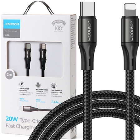 Joyroom kabel do szybkiego ładowania / transmisji danych USB Typ C - Lightning PD 20W 2m czarny (S-2024N1-PD)