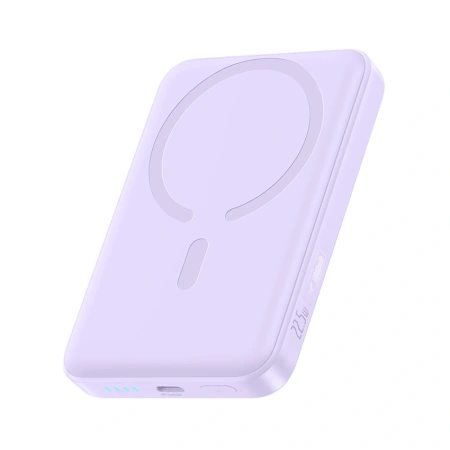 Powerbank Baseus EnerFill FM11 Ultra-Mini 10000mAh 22,5W indukcyjny kompatybilny z MagSafe z białym kablem Basus Simple USB-C 20V/3A 0,3m - fioletowy
