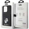 Etui Karl Lagerfeld Saffiano Cardslot Karl&Choupette Metal Pin do iPhone 15 Pro - czarne