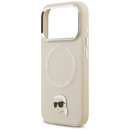 Etui Karl Lagerfeld Karl Pin MagSafe doiPhone 17 Pro beżowy