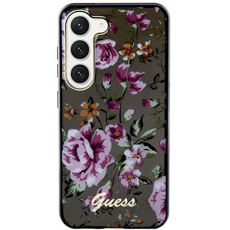 Etui Guess GUHCS23MHCFWSK S23+ S916 - czarne Flower Collection