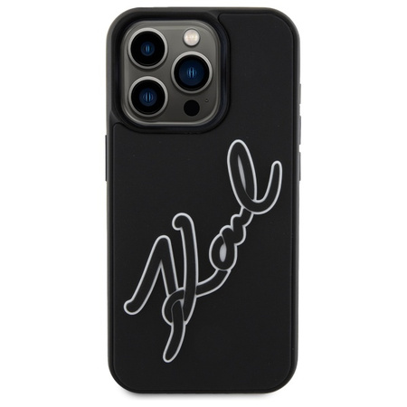 KARL LAGERFELD CASE HARDCASE 3D DO IPHONE 15 PRO MAX 6.7 RUBBER SIGNATURE