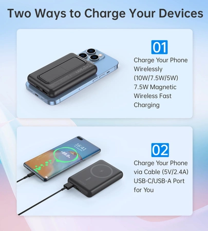 Powerbank Choetech B662 bezprzewodowy MagSafe 5000mAh - czarny