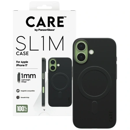 Etui CARE by PanzerGlass SL1M MagSafe na iPhone 17 - czarne