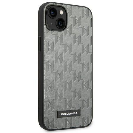 Karl Lagerfeld KLHCP14MSAKLHPG iPhone 14 Plus 6,7" hardcase szary/grey Saffiano Mono Metal Logo