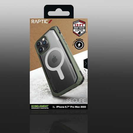 Raptic X-Doria Secure Case etui iPhone 14 Pro Max z MagSafe pancerny pokrowiec zielony