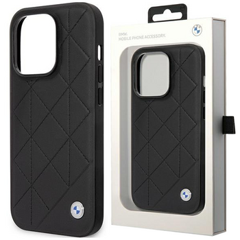 Etui BMW BMHCP14S22RQDK na iPhone 14 - czarne Leather Quilted
