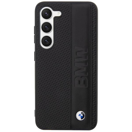 Etui BMW BMHCS23S22RDPK S23 S911 - czarne Leather Textured & Stripe