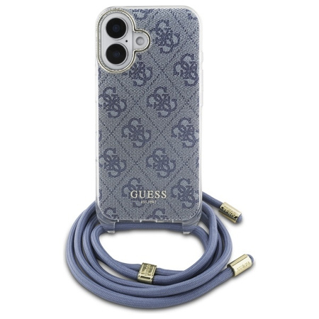 GUESS ETUI HARDCASE CROSSBODY CORD 4G DO IPHONE 16 6.1 Z DEKORACJĄ