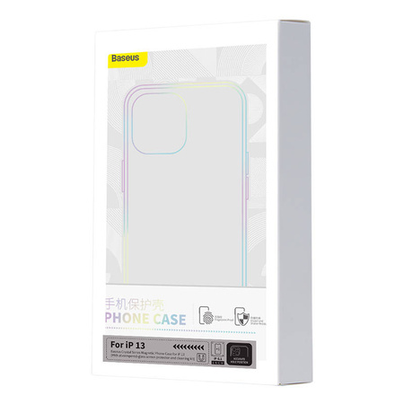 BASEUS ETUI POKROWIEC DO IPHONE 13 MAGNETIC CRYSTAL CLEAR ZESTAW CZYSZCZĄCY