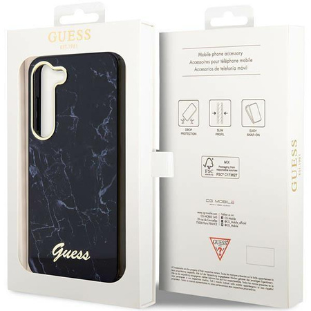 Etui Guess GUHCS23MPCUMAK S23 +S916 - czarne Marble