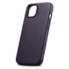 iCarer Case Leather pokrowiec etui z naturalnej skóry do iPhone 14 Plus ciemnofioletowy (kompatybilne z MagSafe)