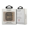 GUESS ETUI DO AIRPODS 1 2 SKÓRZANE Z METALOWYM LOGO ZBUDOWANE NA 4G SCRIPT