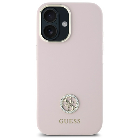 GUESS SYLIKON CASE ETUI DO IPHONE 16 6.1 LOGO Z KRYSZTAŁKAMI STRASS