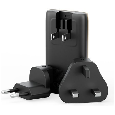 Ładowarka sieciowa Energea TravelWorld   Edge 65W 2xUSB-C PD/PPS/QC3.0 (US/UK/EU) złota