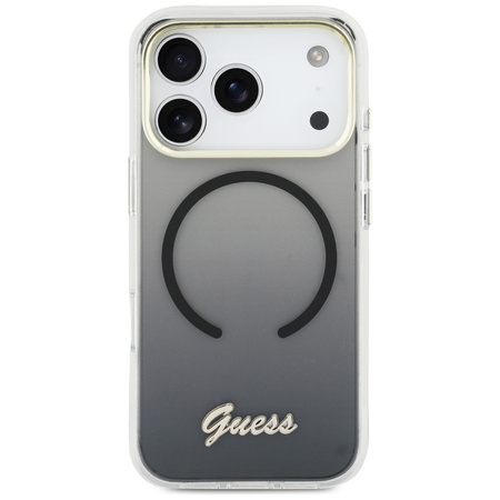 Etui Guess IML Gradient Script Metal MagSafe do iPhone 17 Pro czarny