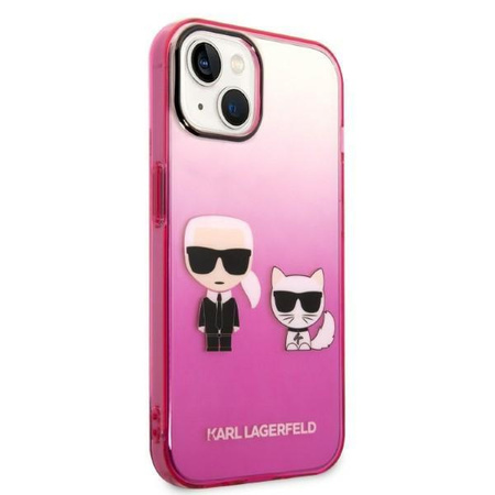 Karl Lagerfeld KLHCP14MTGKCP iPhone 14 Plus 6,7" hardcase różowy/pink Gradient Ikonik Karl & Choupette