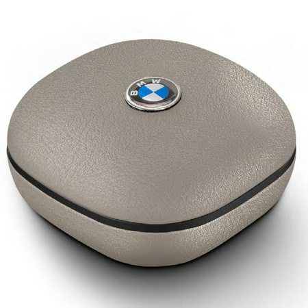 Słuchawki Bluetooth TWS BMW Leather      Metal Logo ENC taupe