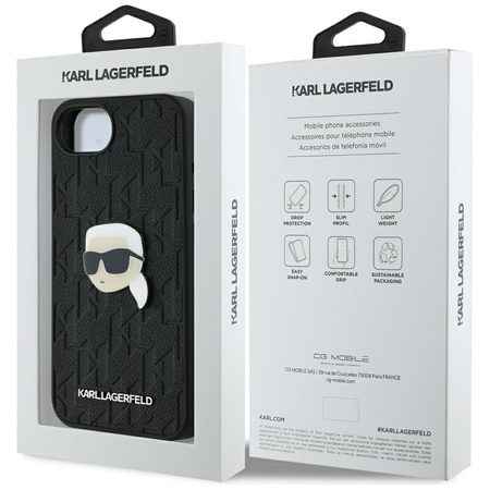 KARL LAGERFELD ETUI MONOGRAM KARL HEAD PIN DO IPHONE 16E LUXURY PROTECTION