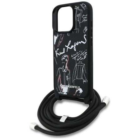 KARL LAGERFELD ETUI CROSSBODY GRAINED PATTERN LOGO DO IPHONE 16 PRO