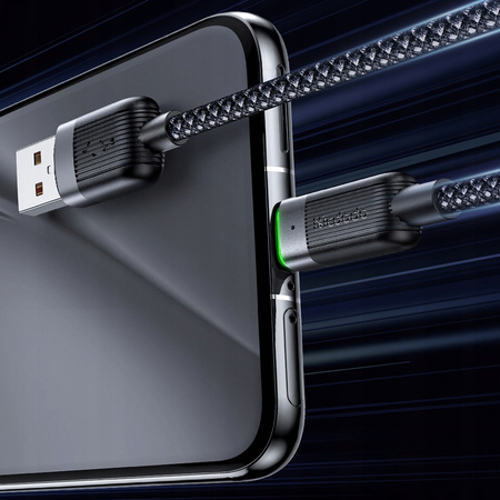 MCDODO KABEL USB-C SZYBKIE ŁADOWANIE DO SAMSUNG XIAOMI TYP C 6A 100W 1M LED