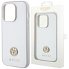 Etui Guess Strass Metal Logo do iPhone 15 Pro Max - srebrne
