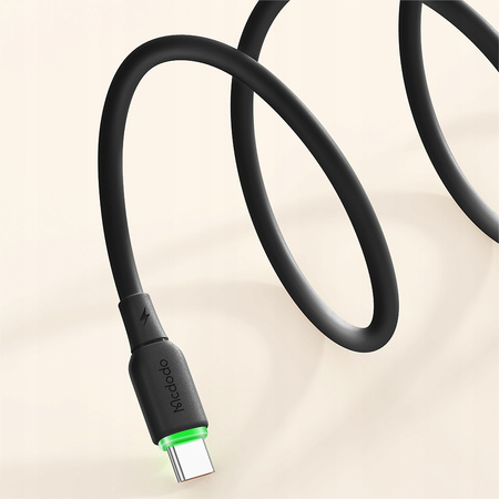 MCDODO KABEL USB-C SZYBKIE ŁADOWANIE DO SAMSUNG XIAOMI TYP C 6A 100W 1M LED