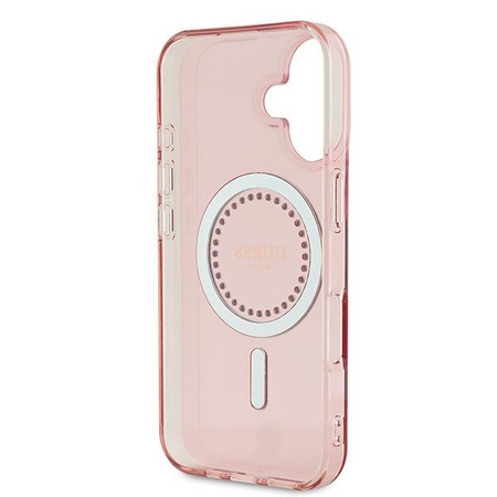 GUESS ETUI HARDCASE IML RHINESTONES DO MAGSAFE DO IPHONE 16 6.1 LUKSUSOWA
