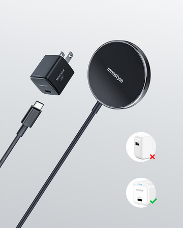 INNOSTYLE MAGEASE ŁADOWARKA INDUKCYJNA BEZPRZEWODOWA DO MAGSAFE IPHONE MAGEASE 15W CZARNA