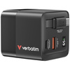Verbatim Ładowarka sieciowa GaN 65W 2xUSB-C/USB-A + Adapter EU/UK/US czarny/black 32217