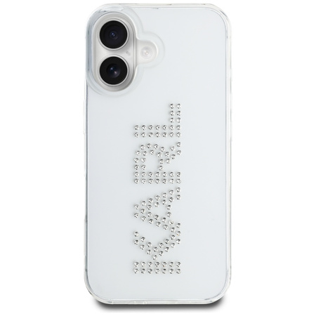 KARL LAGERFELD ETUI IML RHINESTONES LOGO DO IPHONE 16 PRZEZROCZYSTE DESIGN